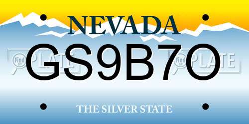 GS9B7O Nevada License Plate