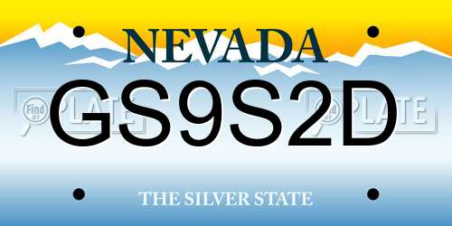 GS9S2D Nevada License Plate