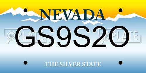 GS9S2O Nevada License Plate
