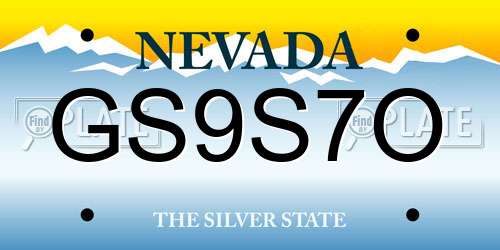 GS9S7O Nevada License Plate