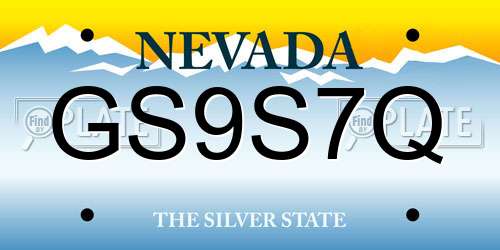 GS9S7Q Nevada License Plate