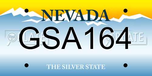 GSA164 Nevada License Plate