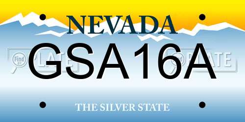 GSA16A Nevada License Plate