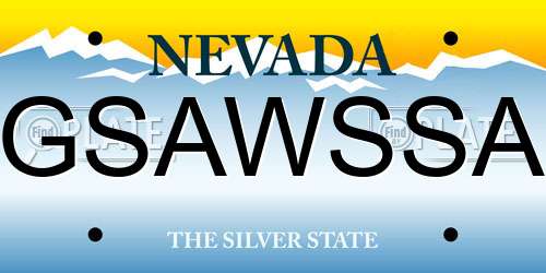 GSAWSSA Nevada License Plate