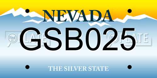 GSB025 Nevada License Plate