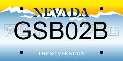 GSB02B Nevada License Plate