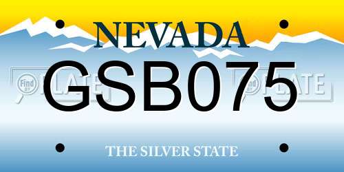 GSB075 Nevada License Plate