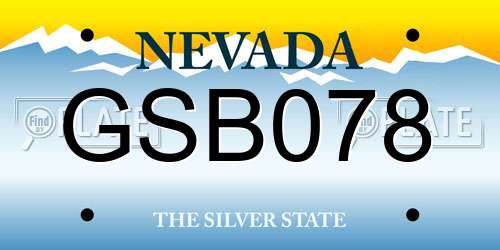 GSB078 Nevada License Plate