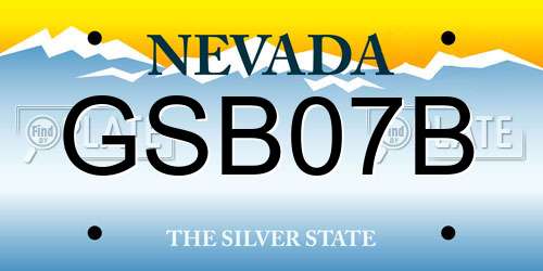 GSB07B Nevada License Plate