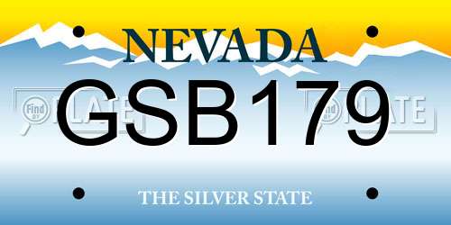 GSB179 Nevada License Plate