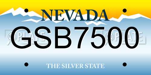 GSB7500 Nevada License Plate