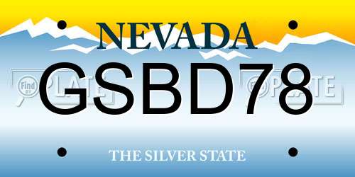 GSBD78 Nevada License Plate