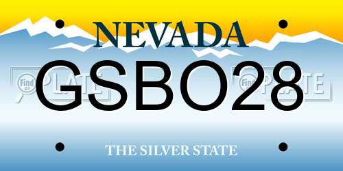 GSBO28 Nevada License Plate
