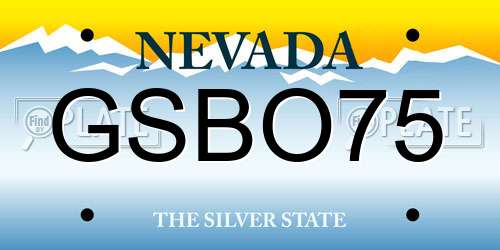 GSBO75 Nevada License Plate