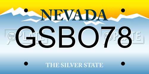GSBO78 Nevada License Plate