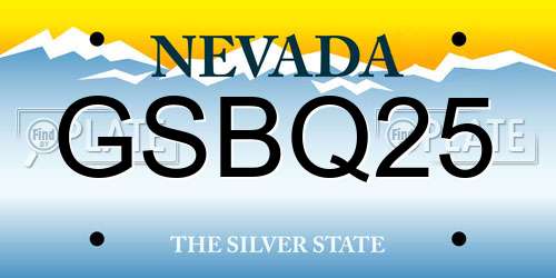 GSBQ25 Nevada License Plate