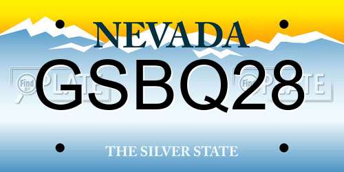 GSBQ28 Nevada License Plate