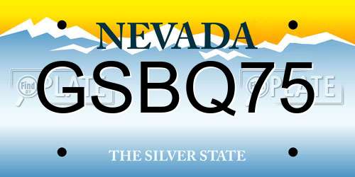 GSBQ75 Nevada License Plate