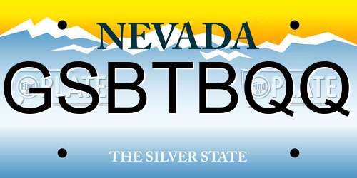 GSBTBQQ Nevada License Plate