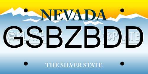 GSBZBDD Nevada License Plate