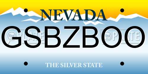 GSBZBOO Nevada License Plate