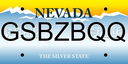 GSBZBQQ Nevada License Plate