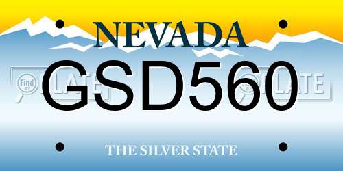 GSD560 Nevada License Plate