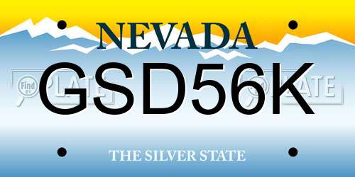 GSD56K Nevada License Plate