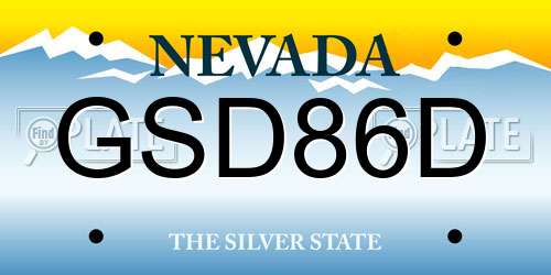 GSD86D Nevada License Plate