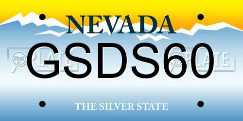 GSDS60 Nevada License Plate