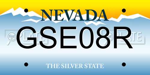 GSE08R Nevada License Plate