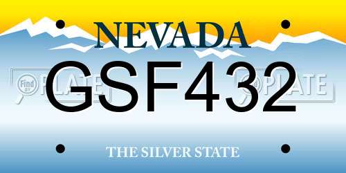 GSF432 Nevada License Plate