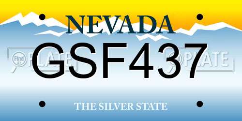 GSF437 Nevada License Plate