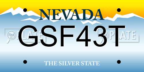 GSF43T Nevada License Plate