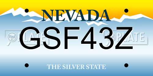 GSF43Z Nevada License Plate