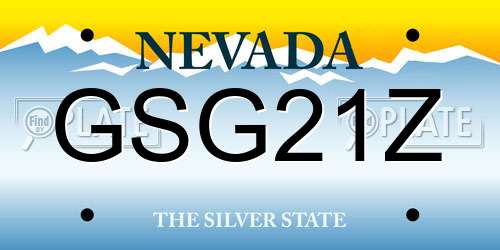 GSG21Z Nevada License Plate