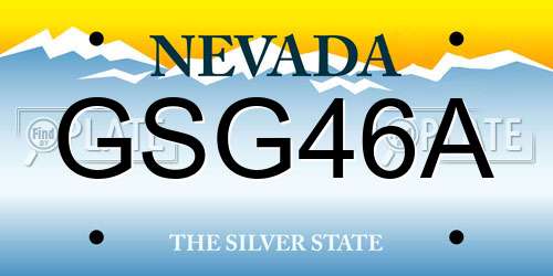 GSG46A Nevada License Plate