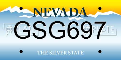 GSG697 Nevada License Plate