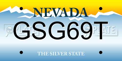 GSG69T Nevada License Plate