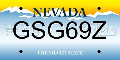 GSG69Z Nevada License Plate