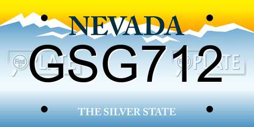 GSG712 Nevada License Plate