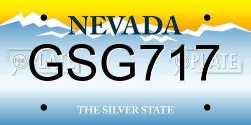 GSG717 Nevada License Plate