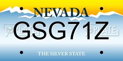 GSG71Z Nevada License Plate
