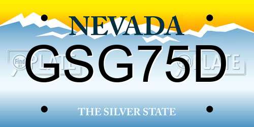 GSG75D Nevada License Plate