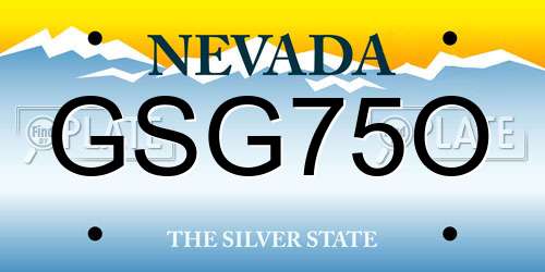 GSG75O Nevada License Plate