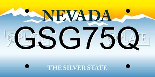 GSG75Q Nevada License Plate