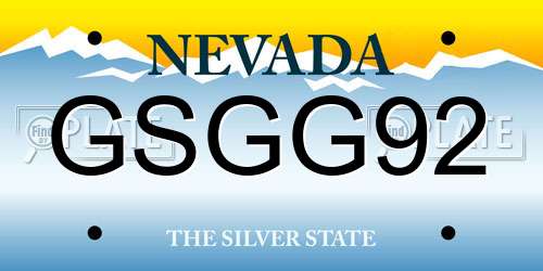 GSGG92 Nevada License Plate