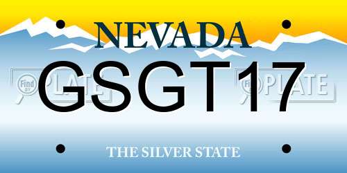GSGT17 Nevada License Plate