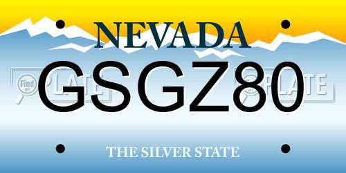 GSGZ80 Nevada License Plate