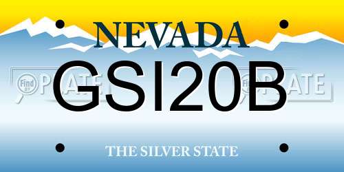 GSI20B Nevada License Plate